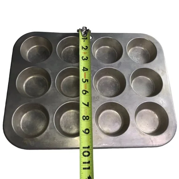 MIRRO Muffin Cupcake Pans, Set of (Each has 12 Cups), Silver - Main Image